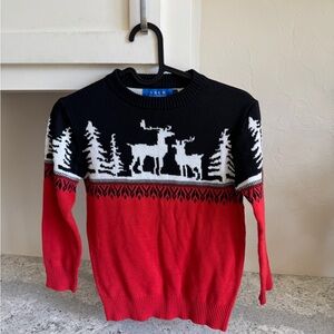 SSLR Kids' Red & Black Holiday Reindeer Sweater
